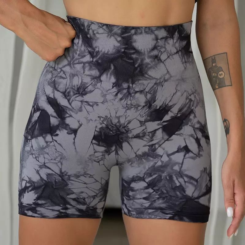 Tie Dye High Waist Scrunch Butt Shorts Seamless Yoga Leggings