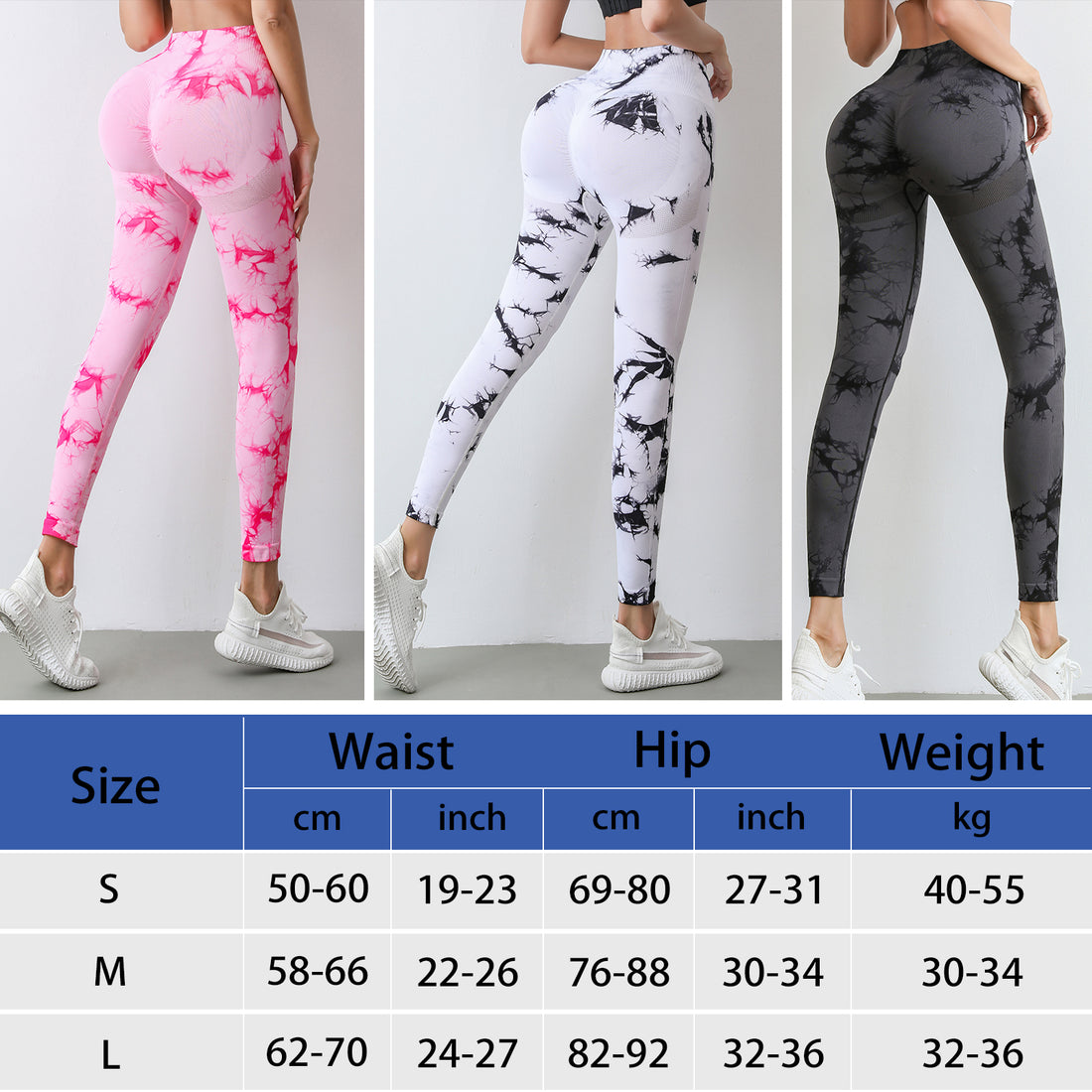 Tie Dye High Waisted Yoga Pants Butt Lifting Scrunch Workout Leggings