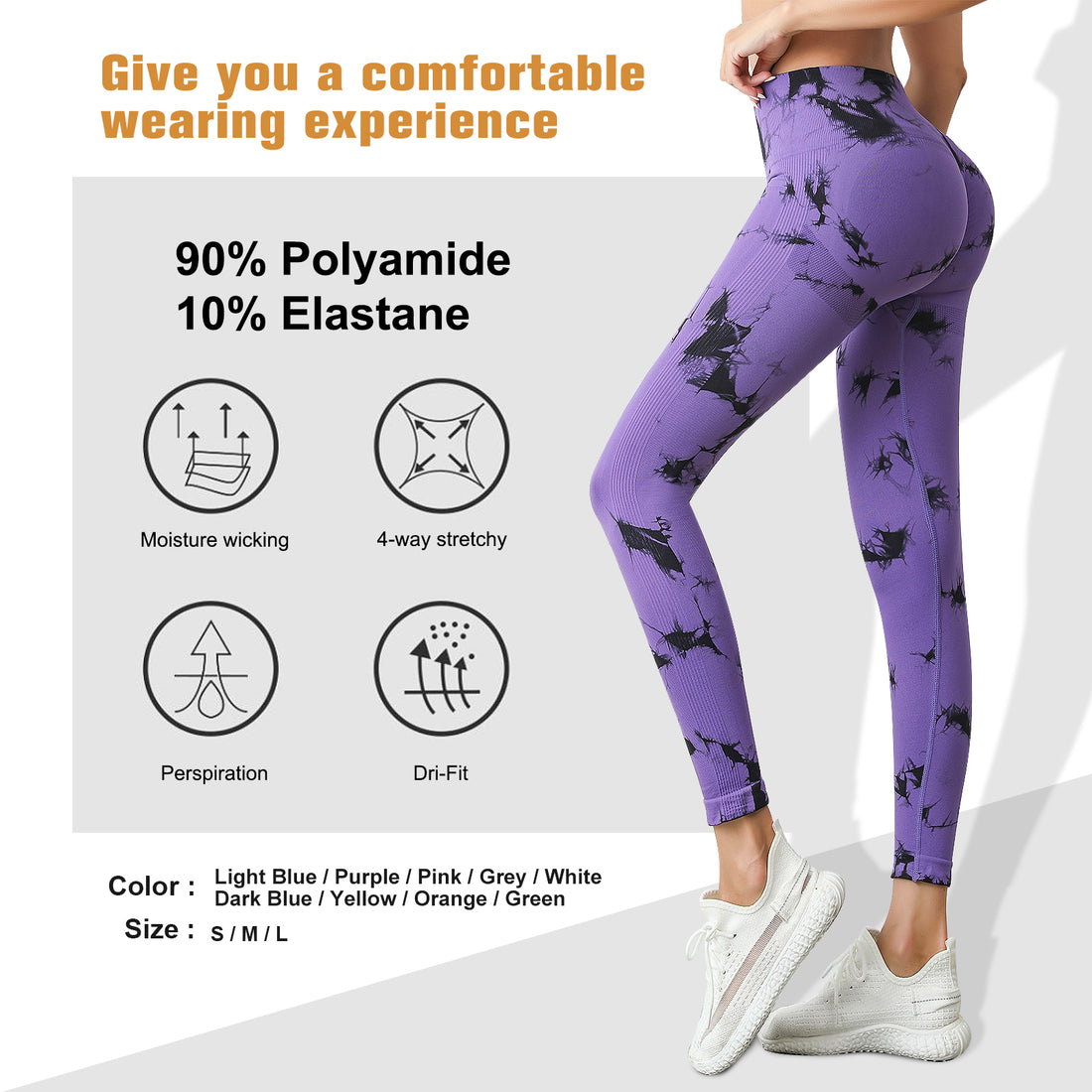 Tie Dye High Waisted Yoga Pants Butt Lifting Scrunch Workout Leggings