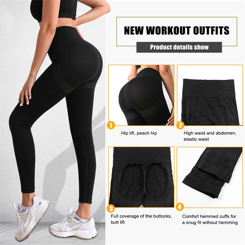 Tight Trouser Pant Workout Gym Scrunch Butt Lift Fitness Yoga Leggings Set