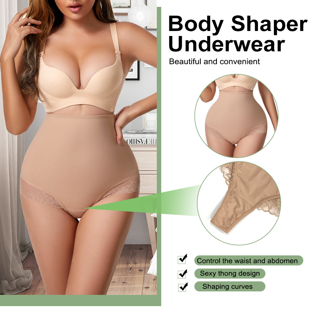 Tummy Control Thigh Panties Lace Butt Lift Underwear High Waist Trainer Shaper