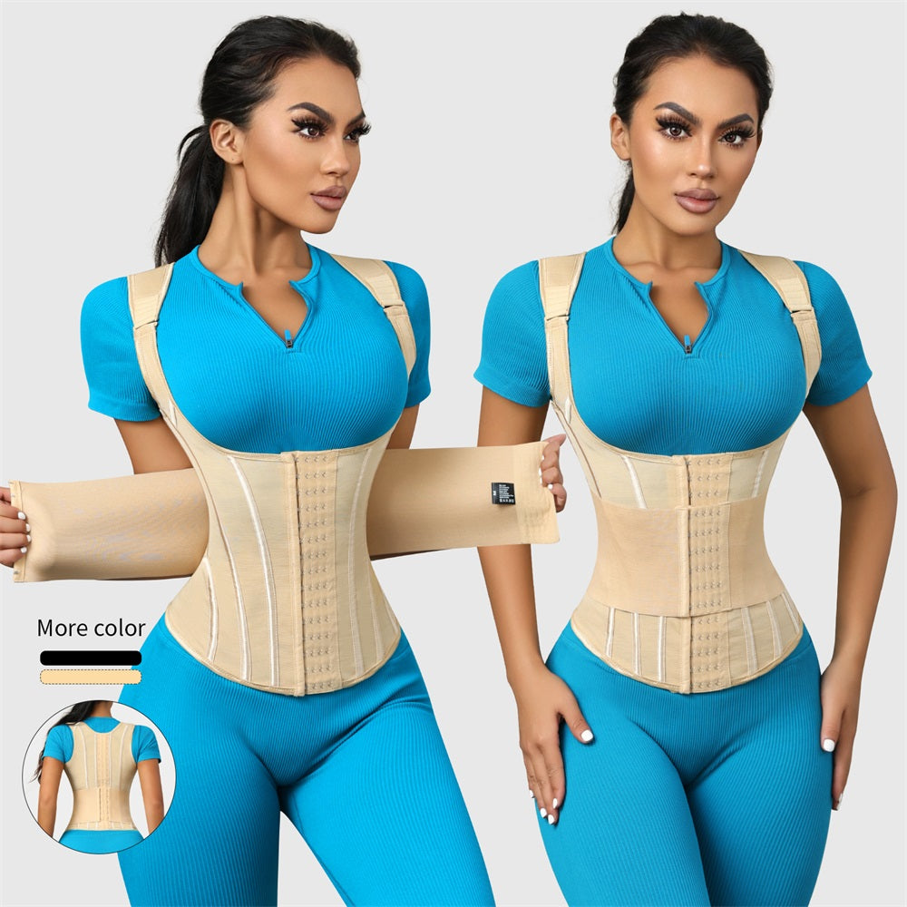 Tummy Control Waist Cincher Corset Double Belt Wrap Girdle Shapewear