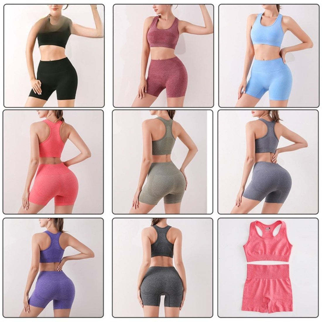 Women Push Up Seamless Butt Lift Pant Sports Bra Workout Gym Scrunch Yoga Set