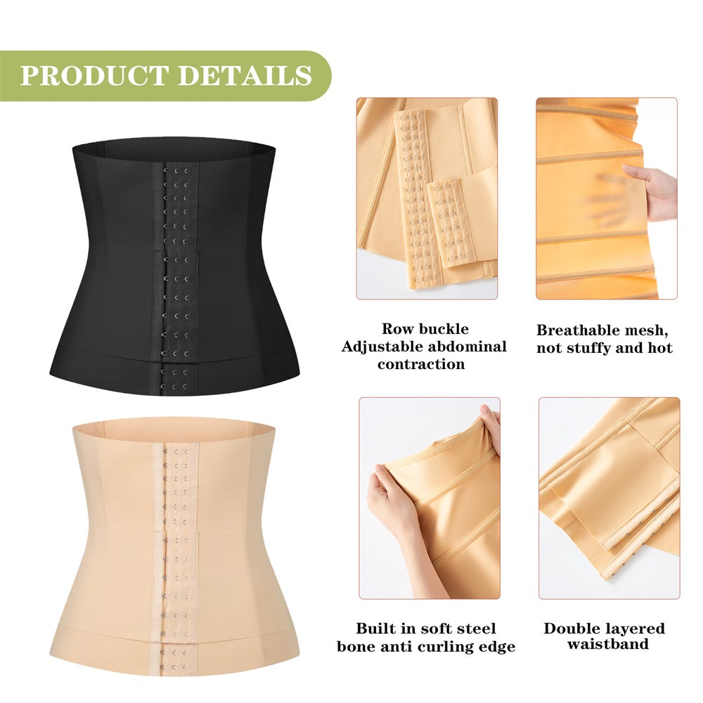 Women’s Adjustable Double Belt Waist Cincher Corset Shapewear for Tummy Control