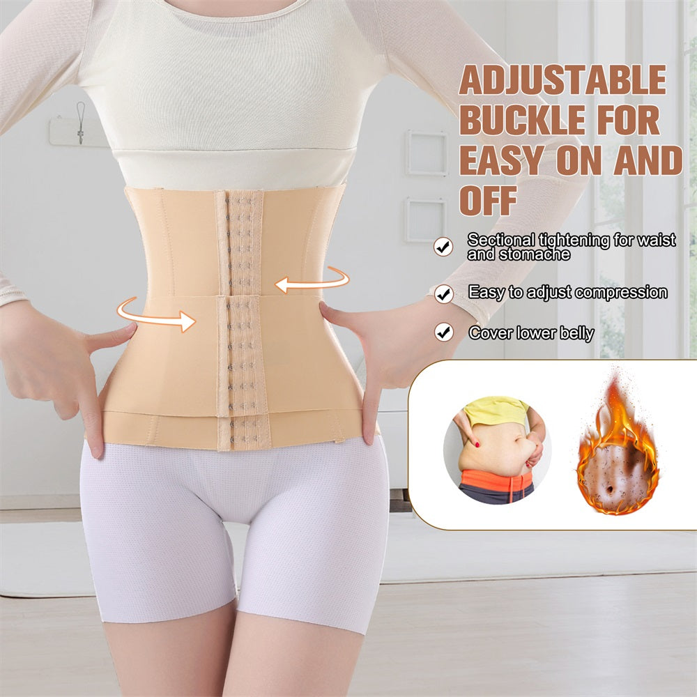 Women’s Adjustable Double Belt Waist Cincher Corset Shapewear for Tummy Control