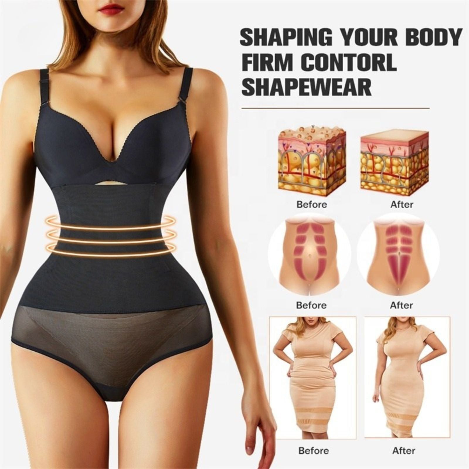 Women T Back Crotch Panty Seamless Thong Tummy Control Shaper