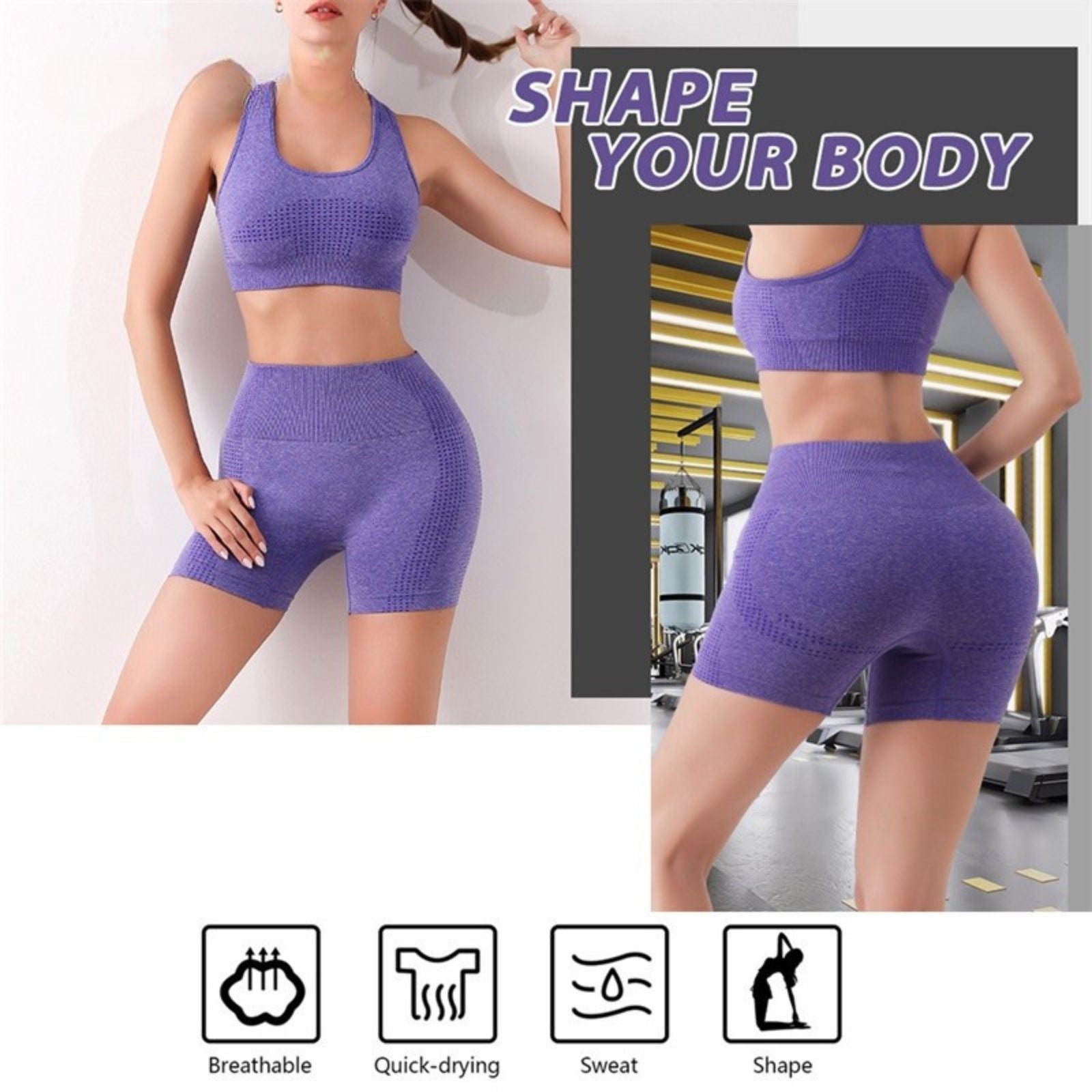 Women's High Waist Seamless Butt Lift Sport Panties Workout Shorts